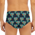 Indian Tribal Elephant Pattern Print Men's Triangle Swim Briefs