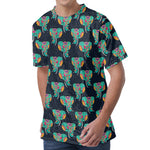 Indian Tribal Elephant Pattern Print Men's Velvet T-Shirt