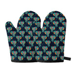Indian Tribal Elephant Pattern Print Oven Mitts