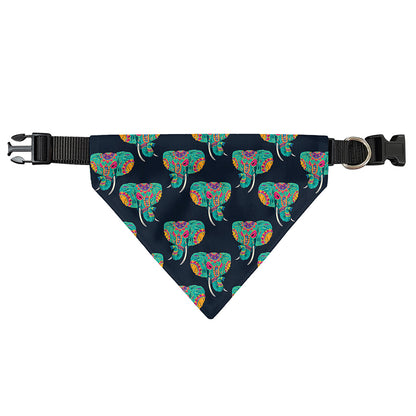 Indian Tribal Elephant Pattern Print Over The Collar Dog Bandana