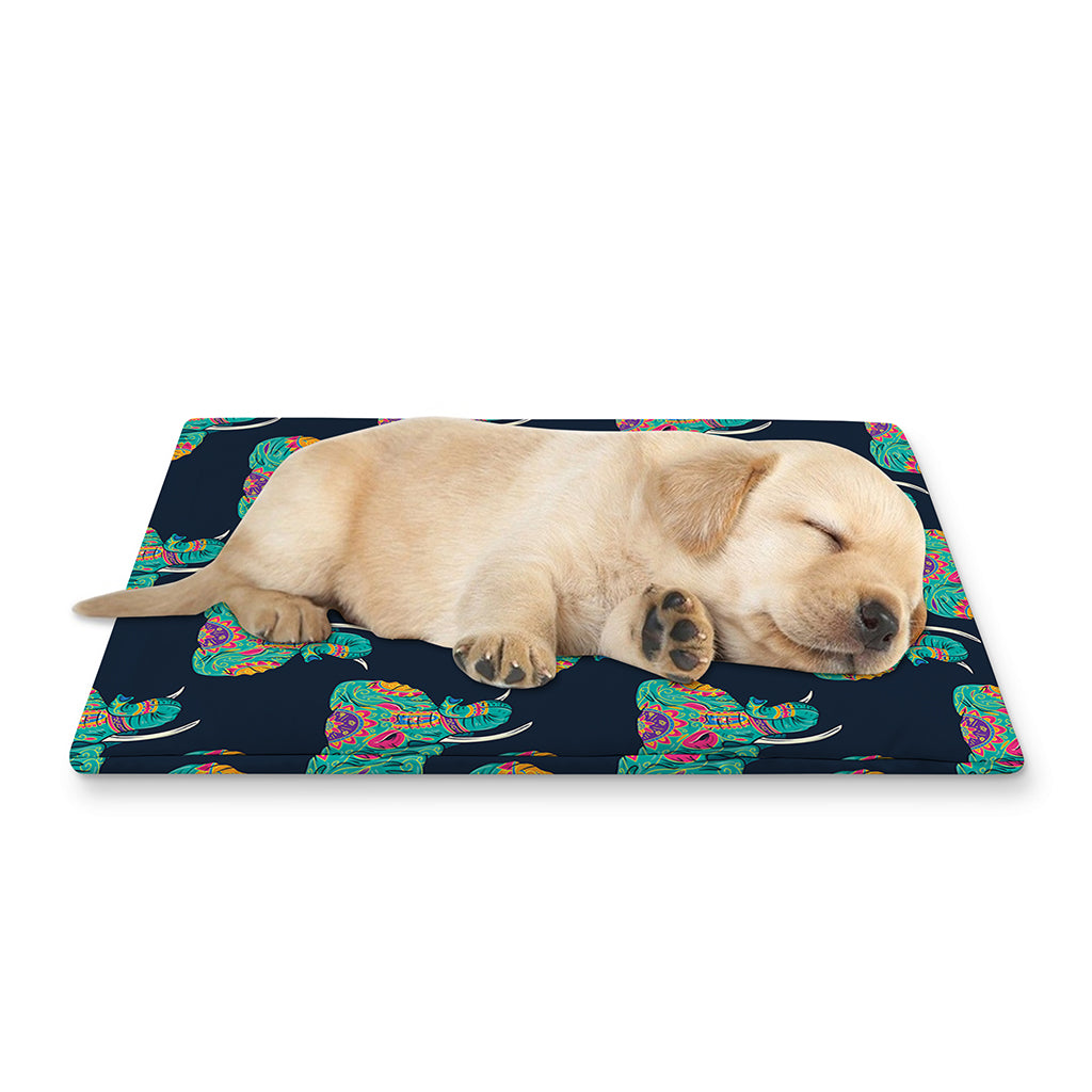 Indian Tribal Elephant Pattern Print Pet Cooling Mat Cover