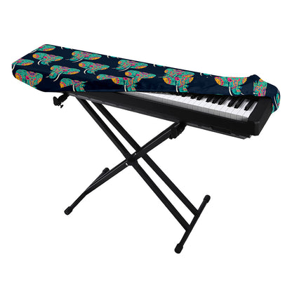Indian Tribal Elephant Pattern Print Piano Keyboard Cover