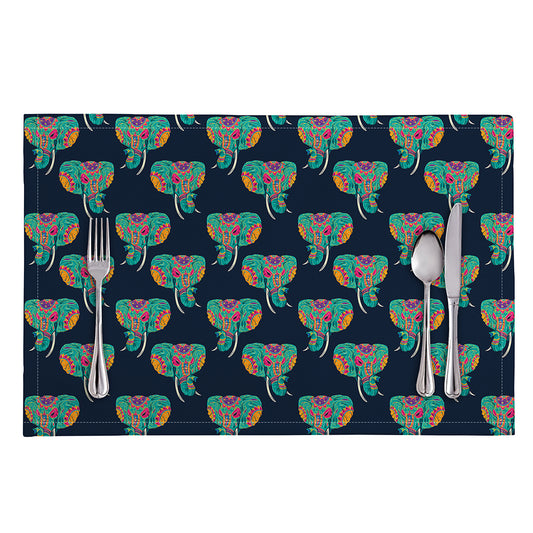 Indian Tribal Elephant Pattern Print Placemat