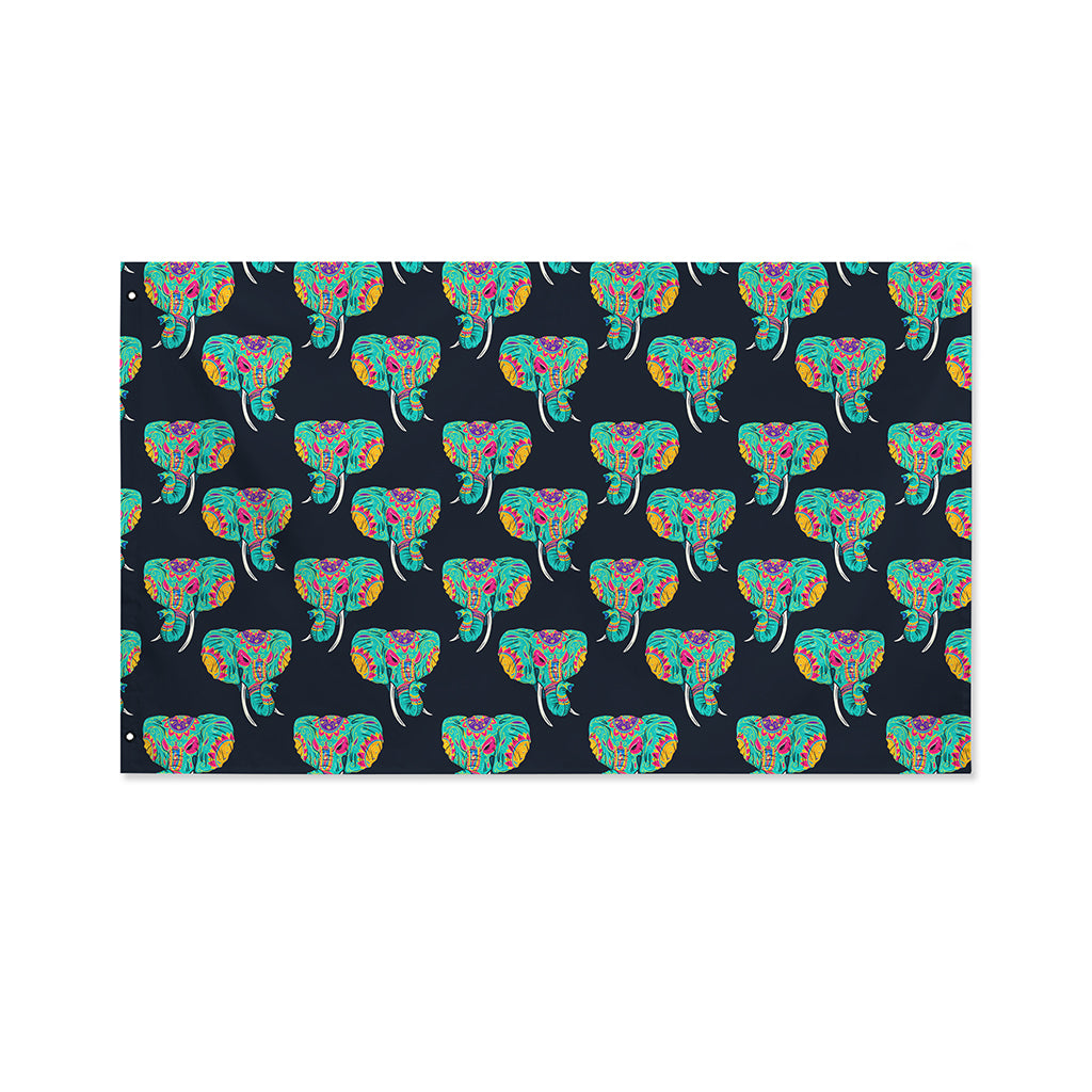 Indian Tribal Elephant Pattern Print Polyester Flag