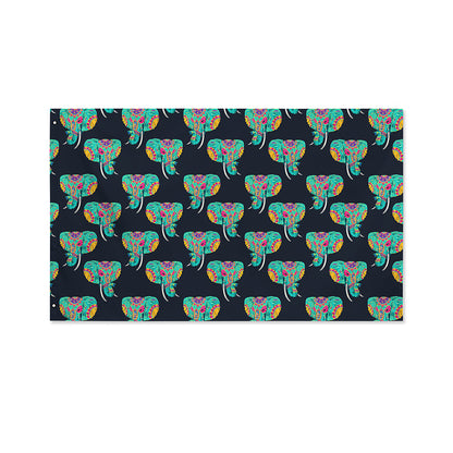 Indian Tribal Elephant Pattern Print Polyester Flag