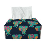 Indian Tribal Elephant Pattern Print Rectangle Tissue Box Cover