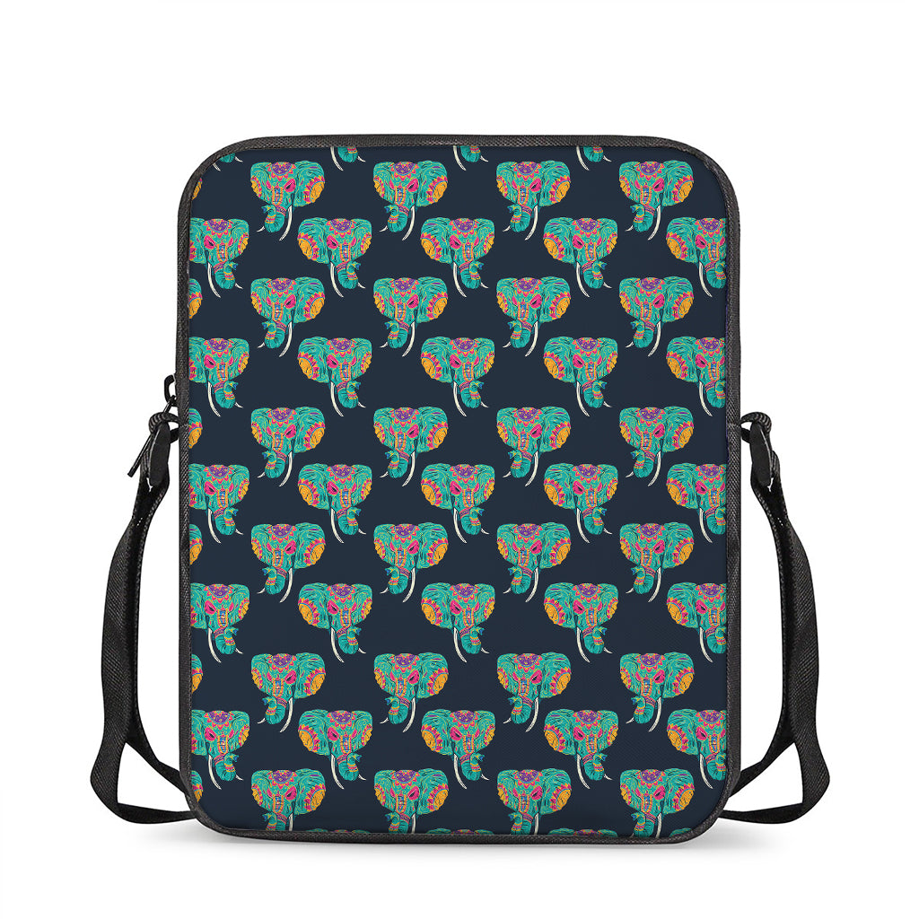 Indian Tribal Elephant Pattern Print Rectangular Crossbody Bag
