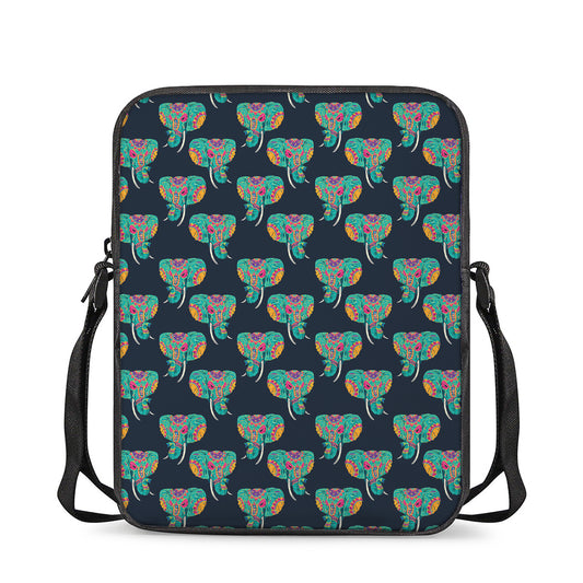 Indian Tribal Elephant Pattern Print Rectangular Crossbody Bag