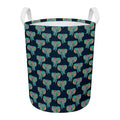 Indian Tribal Elephant Pattern Print Round Laundry Basket