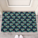 Indian Tribal Elephant Pattern Print Rubber Doormat