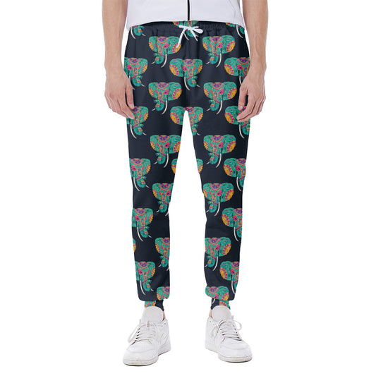 Indian Tribal Elephant Pattern Print Scuba Joggers