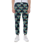 Indian Tribal Elephant Pattern Print Scuba Joggers