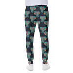 Indian Tribal Elephant Pattern Print Scuba Joggers