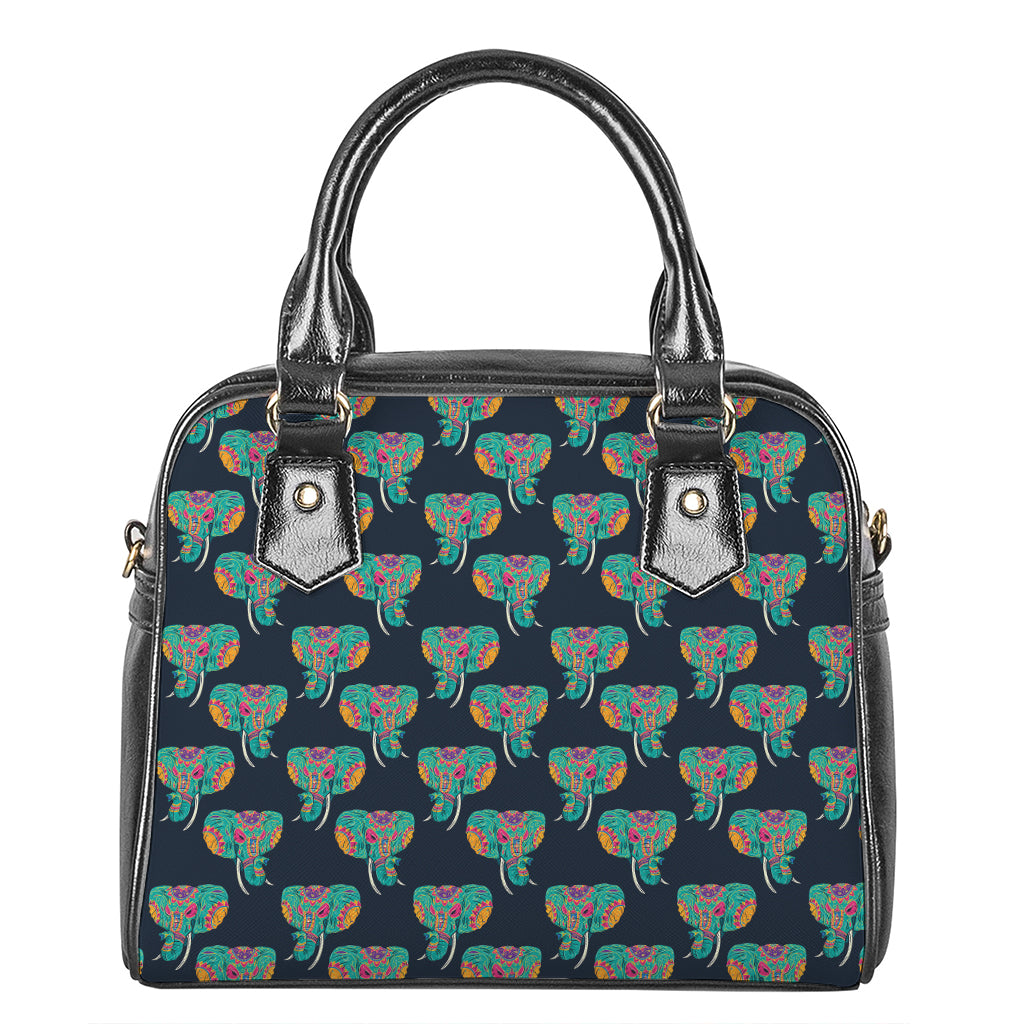 Indian Tribal Elephant Pattern Print Shoulder Handbag