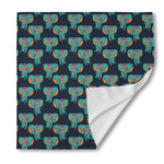 Indian Tribal Elephant Pattern Print Silk Bandana