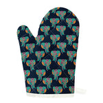 Indian Tribal Elephant Pattern Print Single Oven Mitt