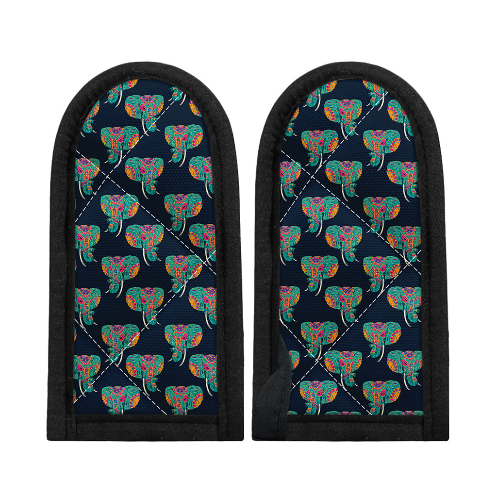 Indian Tribal Elephant Pattern Print Skillet Handle Cover
