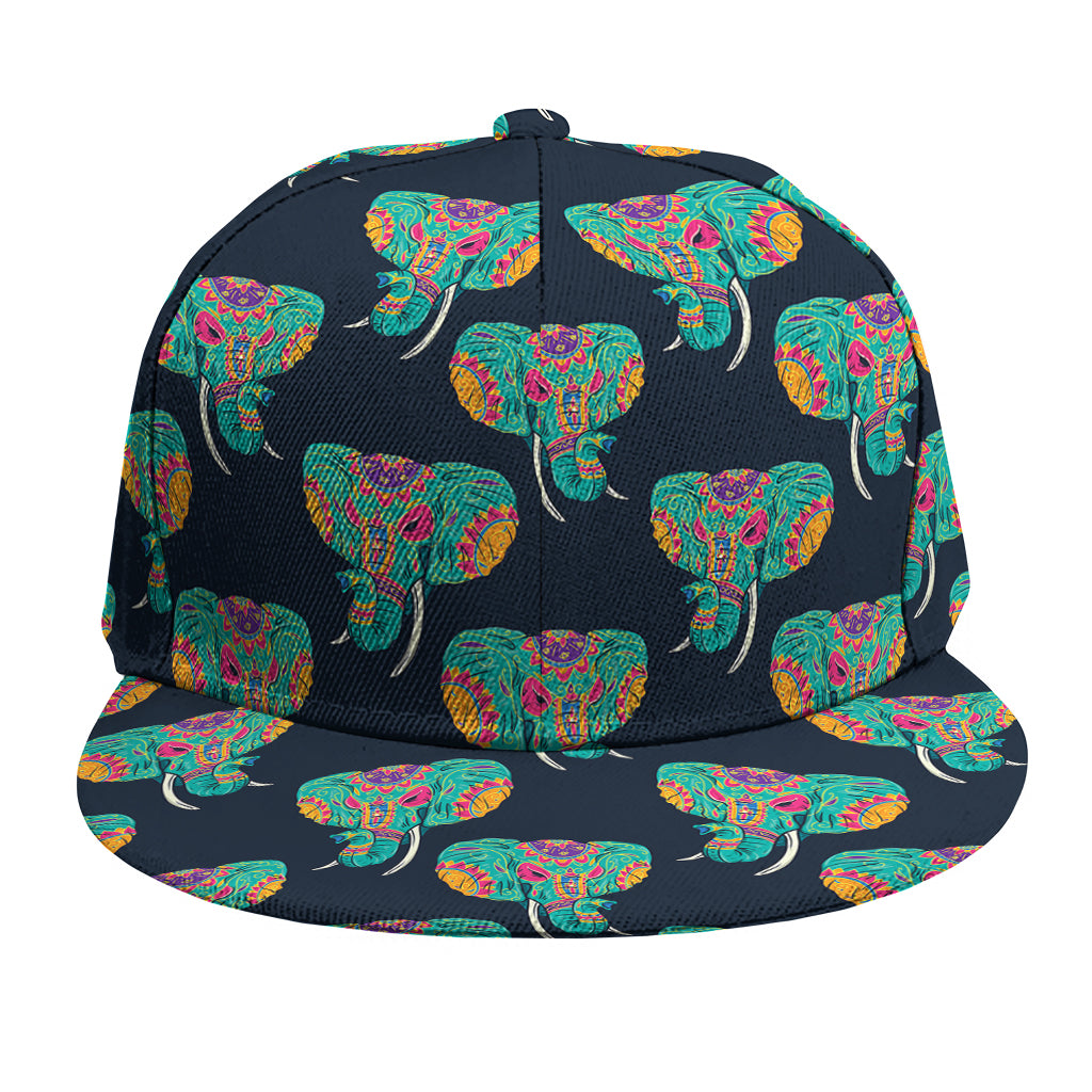 Indian Tribal Elephant Pattern Print Snapback Cap
