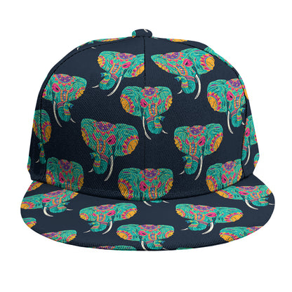 Indian Tribal Elephant Pattern Print Snapback Cap