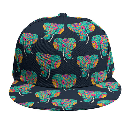 Indian Tribal Elephant Pattern Print Snapback Cap
