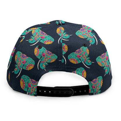 Indian Tribal Elephant Pattern Print Snapback Cap
