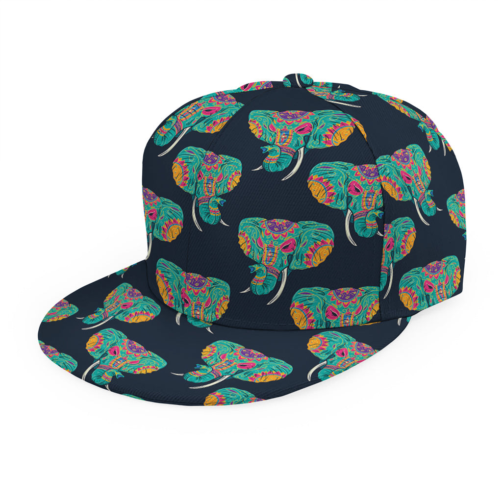 Indian Tribal Elephant Pattern Print Snapback Cap