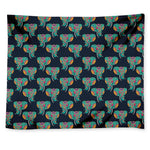Indian Tribal Elephant Pattern Print Tapestry