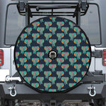 Indian Tribal Elephant Pattern Print Tire Cover With Camera Hole