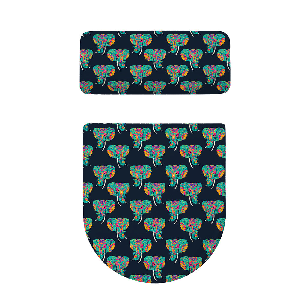 Indian Tribal Elephant Pattern Print Toilet Lid And Tank Cover Set