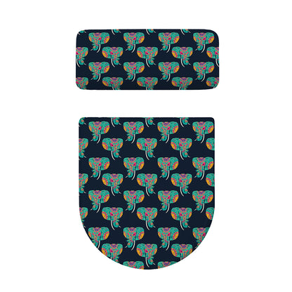 Indian Tribal Elephant Pattern Print Toilet Lid And Tank Cover Set