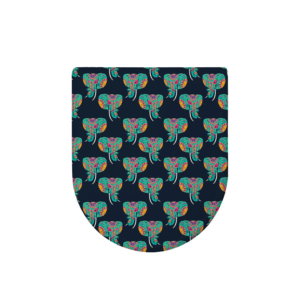 Indian Tribal Elephant Pattern Print Toilet Lid Cover