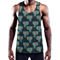 Indian Tribal Elephant Pattern Print Men's Workout Tank Top
