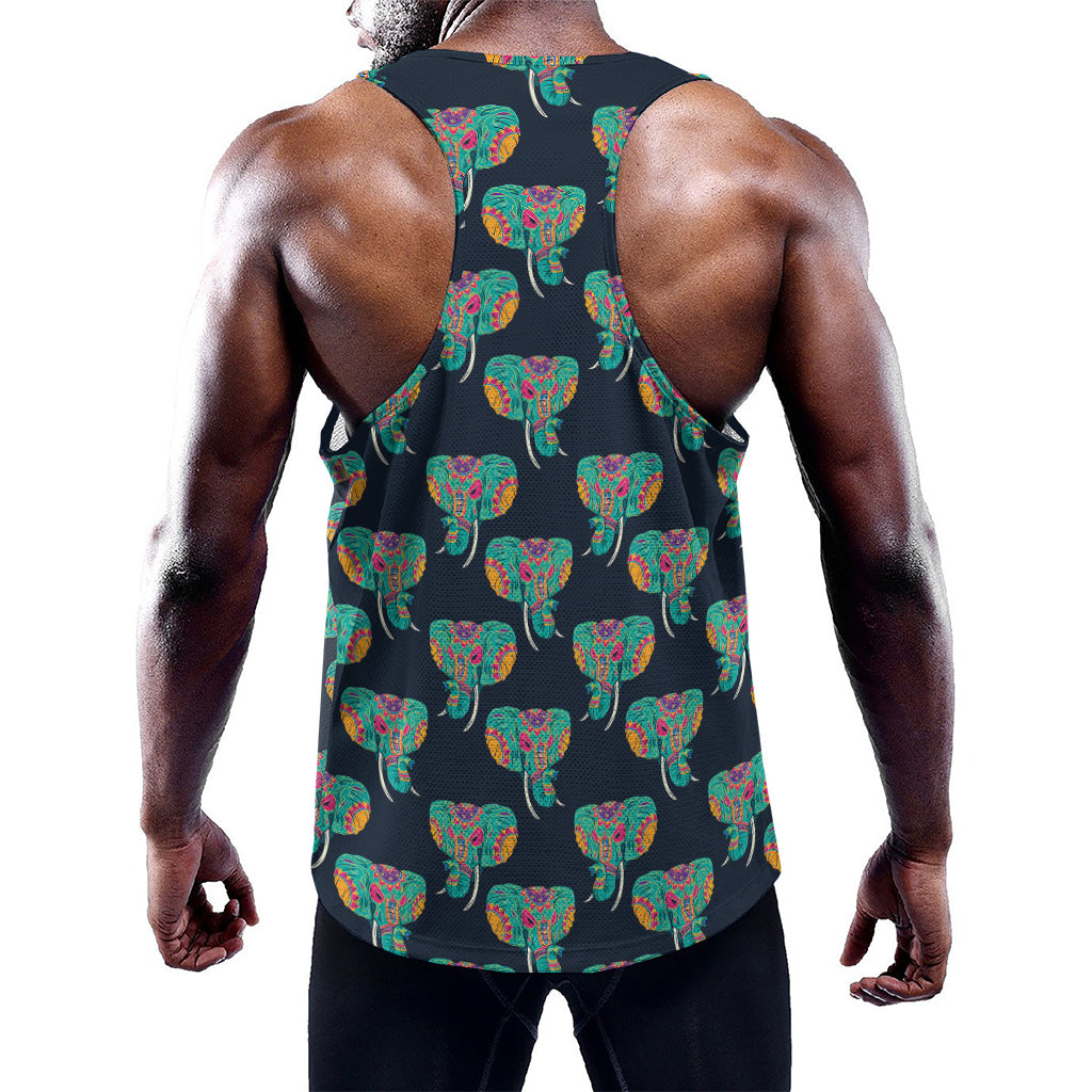 Indian Tribal Elephant Pattern Print Training Tank Top