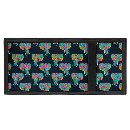 Indian Tribal Elephant Pattern Print Trifold Wallet