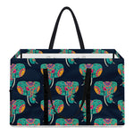 Indian Tribal Elephant Pattern Print Utility Tote Bag