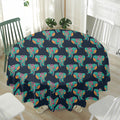 Indian Tribal Elephant Pattern Print Waterproof Round Tablecloth