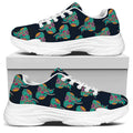 Indian Tribal Elephant Pattern Print White Chunky Shoes