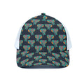 Indian Tribal Elephant Pattern Print White Mesh Trucker Hat