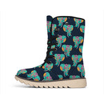 Indian Tribal Elephant Pattern Print Winter Boots