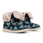 Indian Tribal Elephant Pattern Print Winter Boots