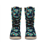 Indian Tribal Elephant Pattern Print Winter Boots