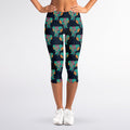 Indian Tribal Elephant Pattern Print Women's Capri Leggings
