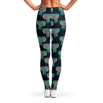 Indian Tribal Elephant Pattern Print Women's Leggings