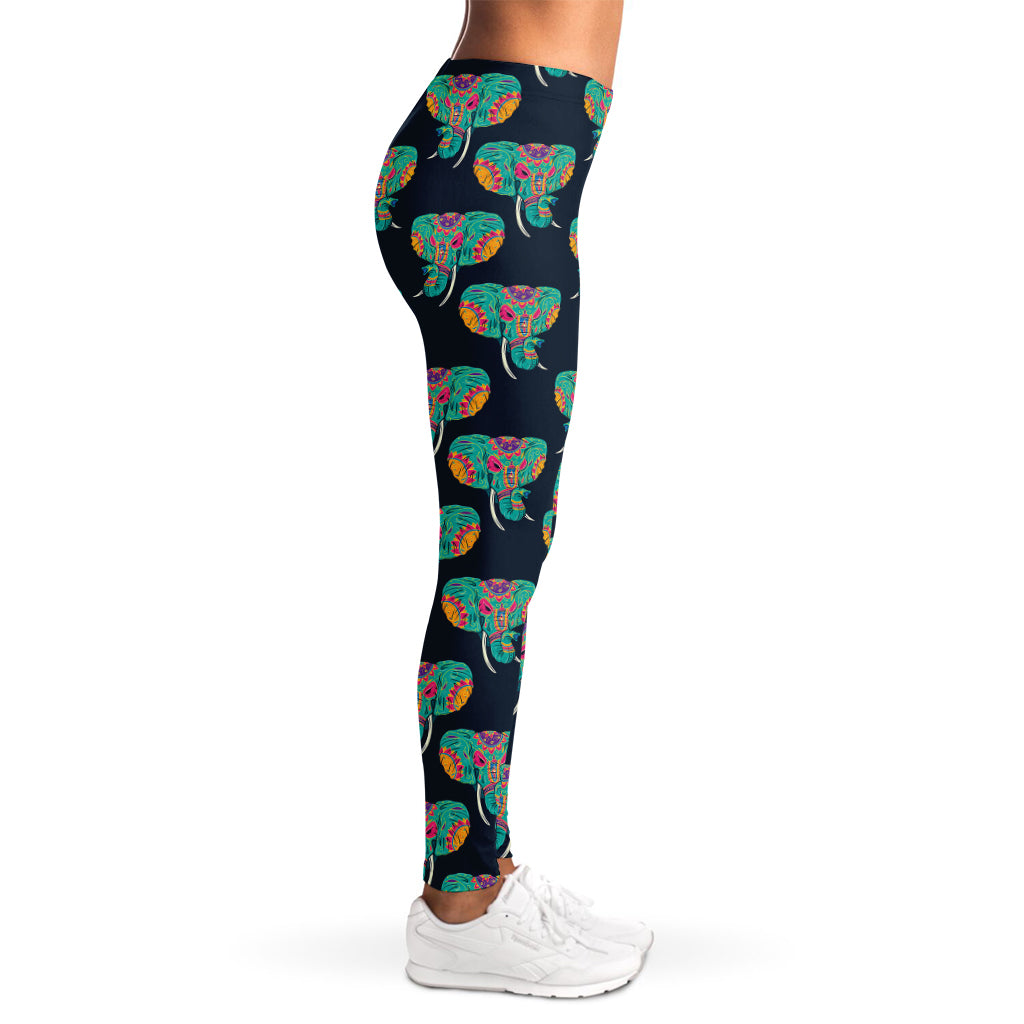 Indian Tribal Elephant Pattern Print Women's Leggings