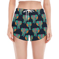 Indian Tribal Elephant Pattern Print Women's Split Running Shorts