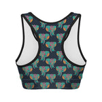 Indian Tribal Elephant Pattern Print Women's Sports Bra