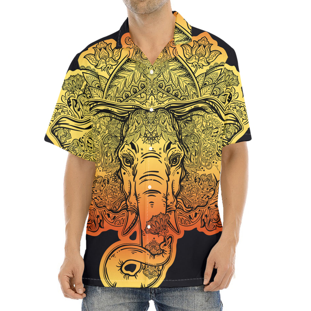 Indian Tribal Spiritual Elephant Print Aloha Shirt