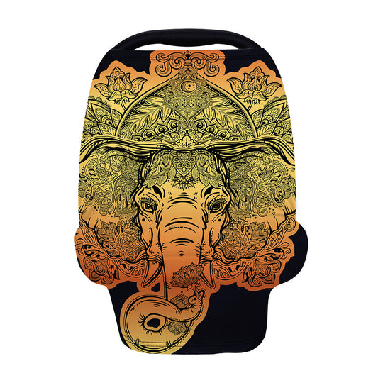 Indian Tribal Spiritual Elephant Print Baby Seat Cover