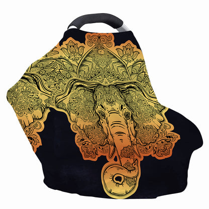 Indian Tribal Spiritual Elephant Print Baby Seat Cover