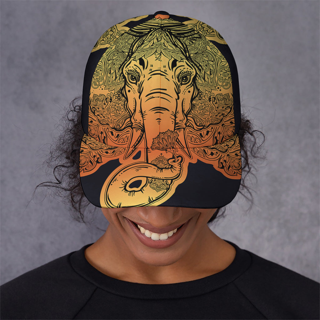 Indian Tribal Spiritual Elephant Print Baseball Cap